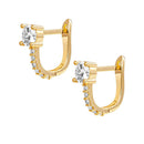 U-shaped European And American Ear Clips With Row Of Diamonds, Horseshoe Design