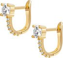 U-shaped European And American Ear Clips With Row Of Diamonds, Horseshoe Design