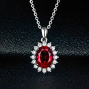 Ruby sterling silver necklace female