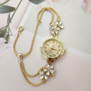 New High-end Chic Flower-shaped Diamond-encrusted Bracelet Watch For Women