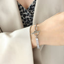 European And American-style Jewelry Colorfast, Sparkling Zircon OT-clasp Chunky Chain Bracelet