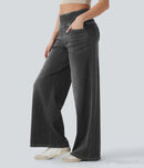 High-waisted Loose-fitting Zip-fly Wide-leg Womens Jeans