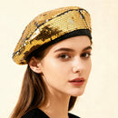 European And American Trendy Fashion Small Sequin Beret For Outdoor Outings, Suitable For All Occasions, Versatile For Painting And Photography.