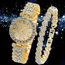Fashionable Roman-Style Diamond-Encrusted Womens Watch