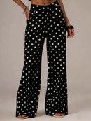 Casual Polka Dot Mid-rise Non-stretch Jeans