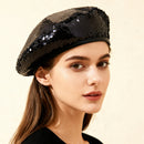 European And American Trendy Fashion Small Sequin Beret For Outdoor Outings, Suitable For All Occasions, Versatile For Painting And Photography.
