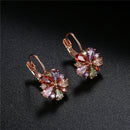 Colorful Zircon Ear Clips In Rose Gold