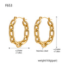Euro-American Instagram-style Stainless Steel Chain-link C-shaped Earrings