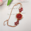 New High-end Chic Flower-shaped Diamond-encrusted Bracelet Watch For Women
