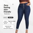 European And American Plus-Size Extra-Fit Tight Cropped Denim Jeans