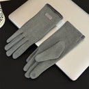 Womens Winter Thermal Gloves Made From Duvet Fabric With Touchscreen Compatibility And Three-Strand Fleece Edges