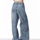 Retro Reverse-wear Design Washed Denim Jeans
