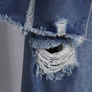 Casual Faux Two-piece Ripped Jeans