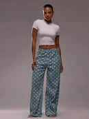 Casual Polka Dot Mid-rise Non-stretch Jeans