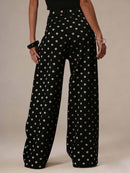 Casual Polka Dot Mid-rise Non-stretch Jeans