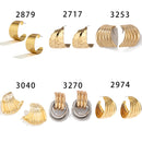 Niche Minimalist Metal Pleated Stud Earrings