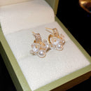Exquisite And Dainty French-style Luxury Flower Pearl Stud Earrings