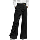 Retro Irregular High-Waist A-Line Denim Trousers